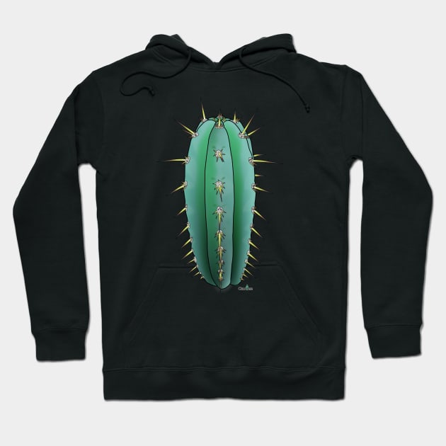 Trichocereus Sharxx Blue (Peruvianus) side Hoodie by Cactee